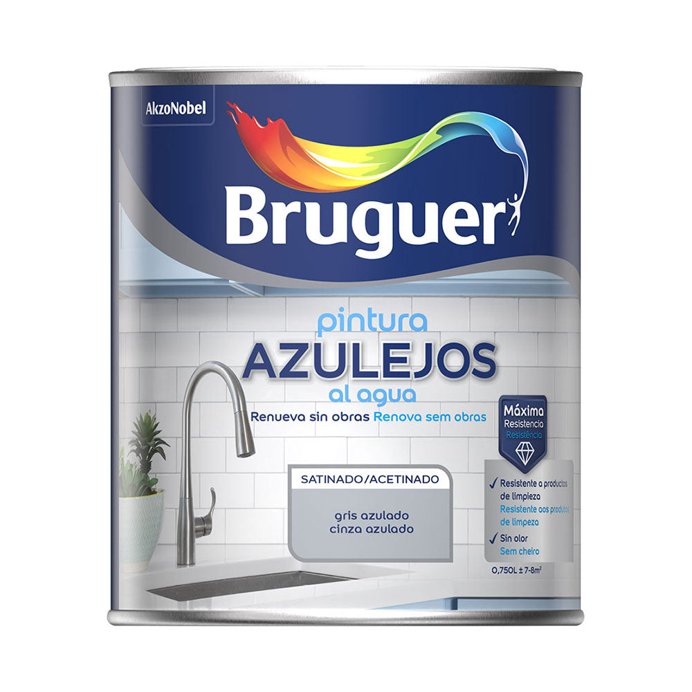 Tinta para azulejo base d'Ã¡gua azul-cinza acetinado 750 ml_0