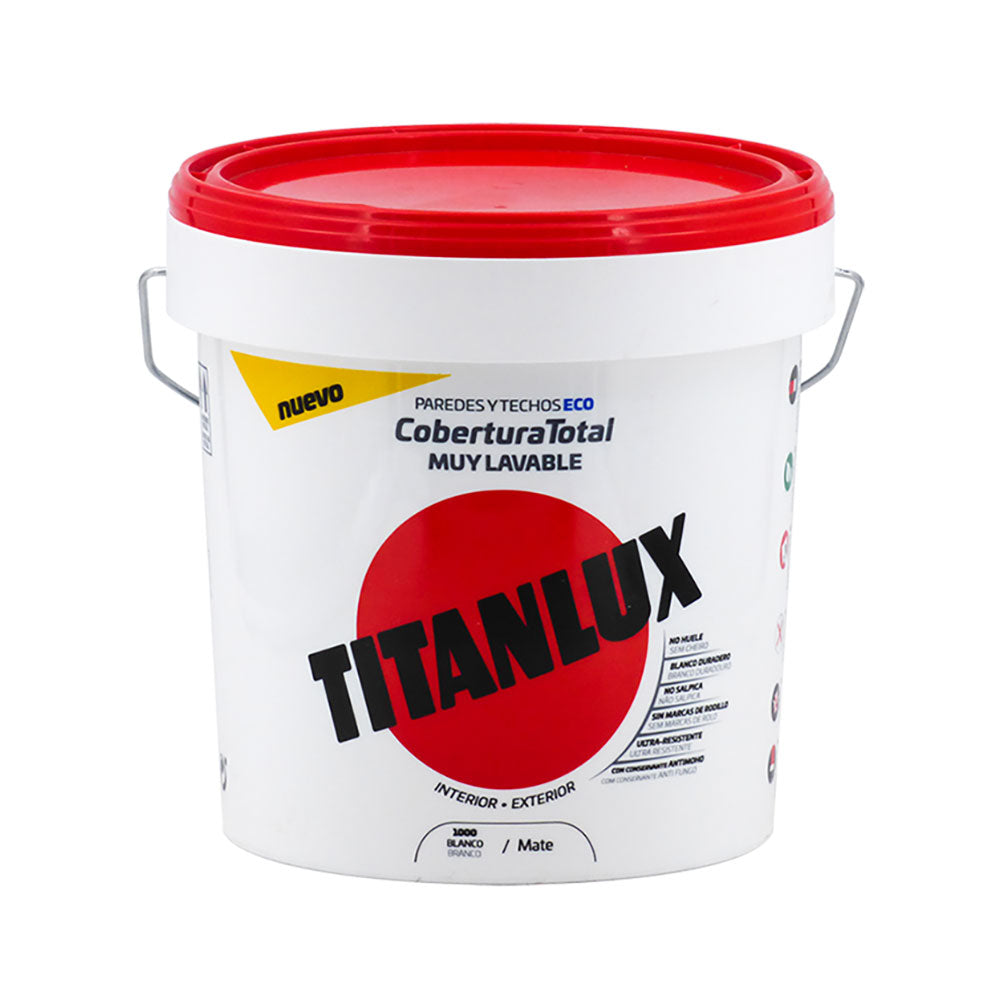 Tinta plÃ¡stica lavÃ¡vel branca fosco, interior-exterior 750 ml_0