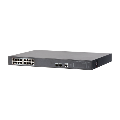 DAHUA - DH-PFS4218-16GT-240 - SWITCH POE 16 PUERTOS GIGABIT + 2 SFP UPLINK GIGABIT 240W 802.3AT MANEJABLE LAYER 2_0