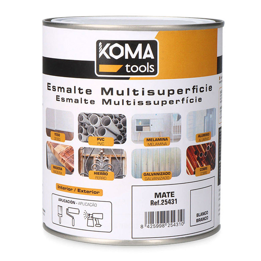 Esmalte multisuperfÃ­cies branco mate 750 ml koma tools_0