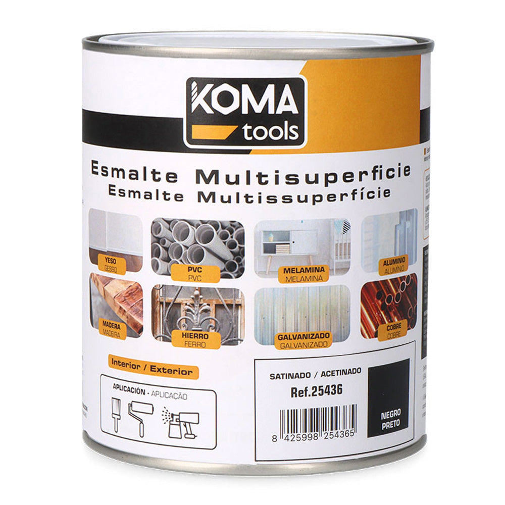 Esmalte multissuperfÃ­cies preto acetinado 750 ml edm_0
