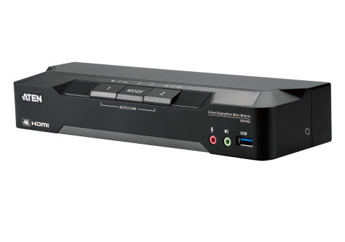 ATEN Matriz de vÃ­deo en formato compacto KVM DisplayPort 4K dual display de 2 puertos con Boundless Switching_0