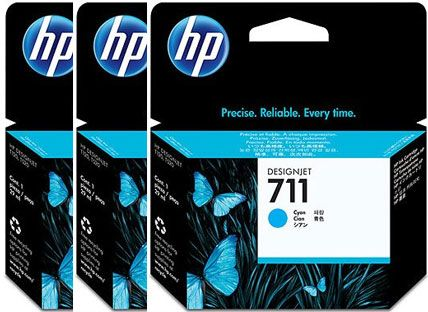 HP 711 3-pack 29-ml Cyan DesignJet Ink Cartridges cartucho de tinta 3 pieza(s) Original_1