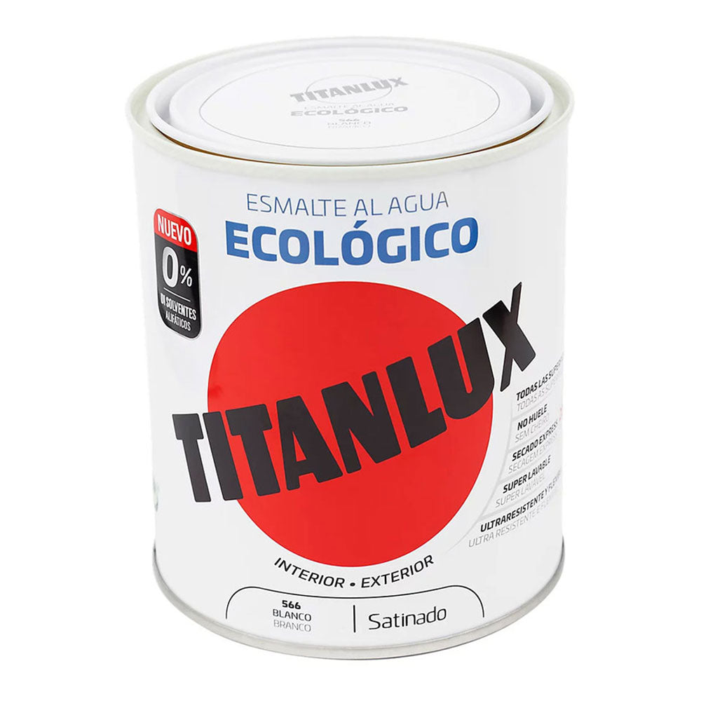 Esmalte ecolÃ³gico Ã  base de Ã¡gua acetinado branco 250ml titanlux 01t056614_0