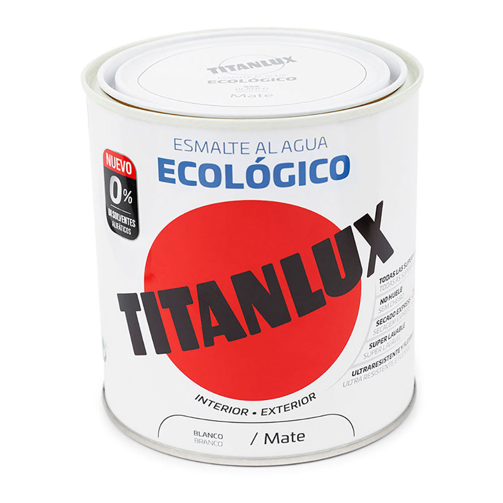 Esmalte ecolÃ³gico Ã  base de Ã¡gua mate branco 250ml titanlux 02t056614_0