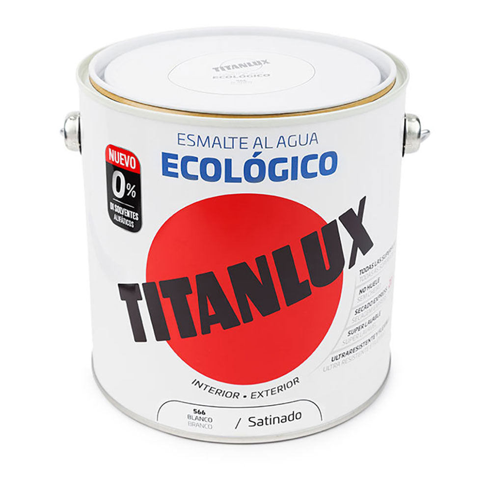 Esmalte ecolÃ³gico Ã  base de Ã¡gua acetinado branco 2,5l titanlux 01t056625_0