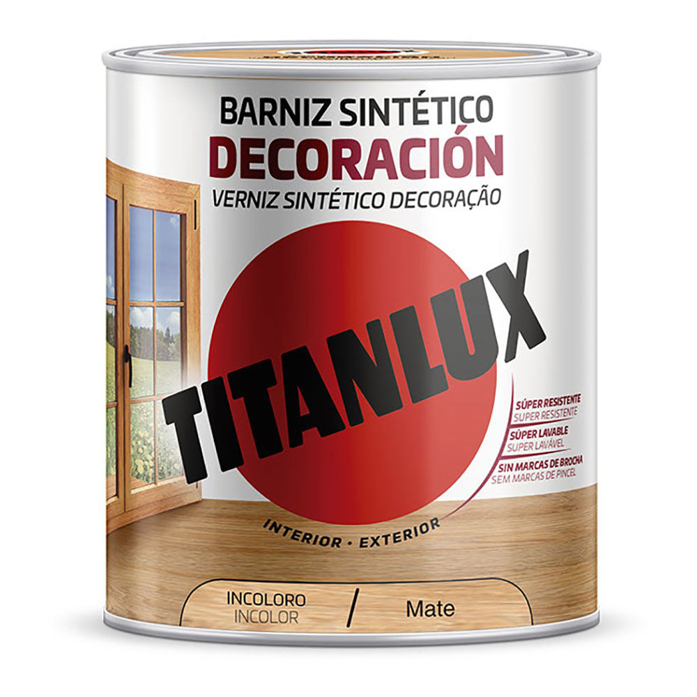 Verniz sintÃ©tico decoraÃ§Ã£o mate incolor 0,750l titanlux m12100034_0