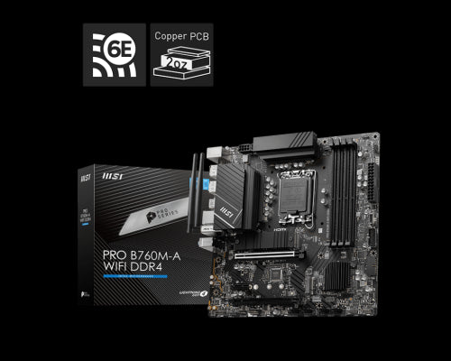 Placa Base MSI / Preto / B760M-A WIFI DDR4 / Intel B760 LGA 1700 / Micro ATX / PB21271414_0