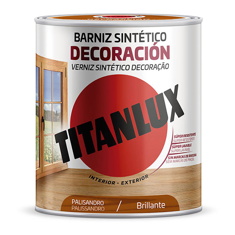 Verniz sintÃ©tico decoraÃ§Ã£o brilhante palo de rosa 750ml titanlux m10100634_0