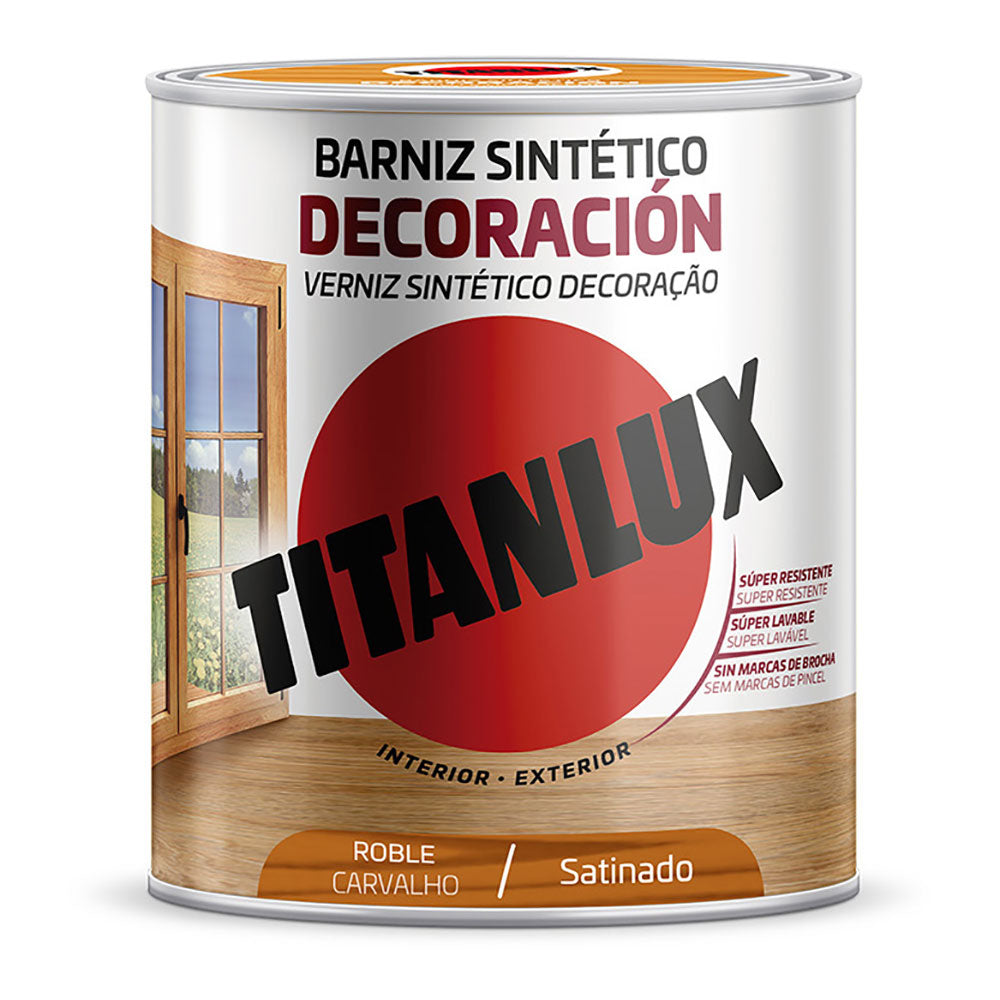 Verniz sintÃ©tico decoraÃ§Ã£o acetinado roble 0,250l titanlux m11100214_0