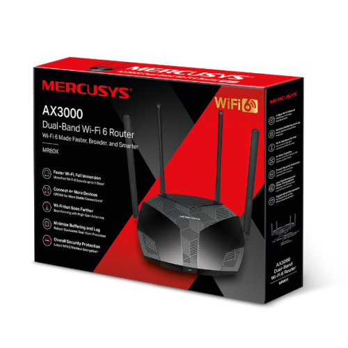 Mercusys MR80X router inalámbrico Gigabit Ethernet Doble banda (2,4 GHz / 5 GHz) Negro_6