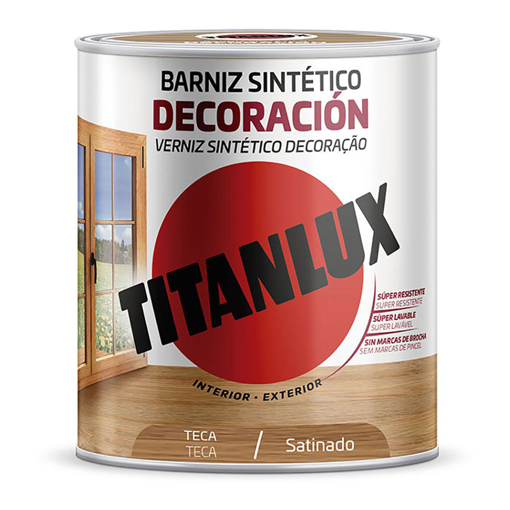 Verniz sintÃ©tico decoraÃ§Ã£o acetinado teca 750ml titanlux m11100934_0