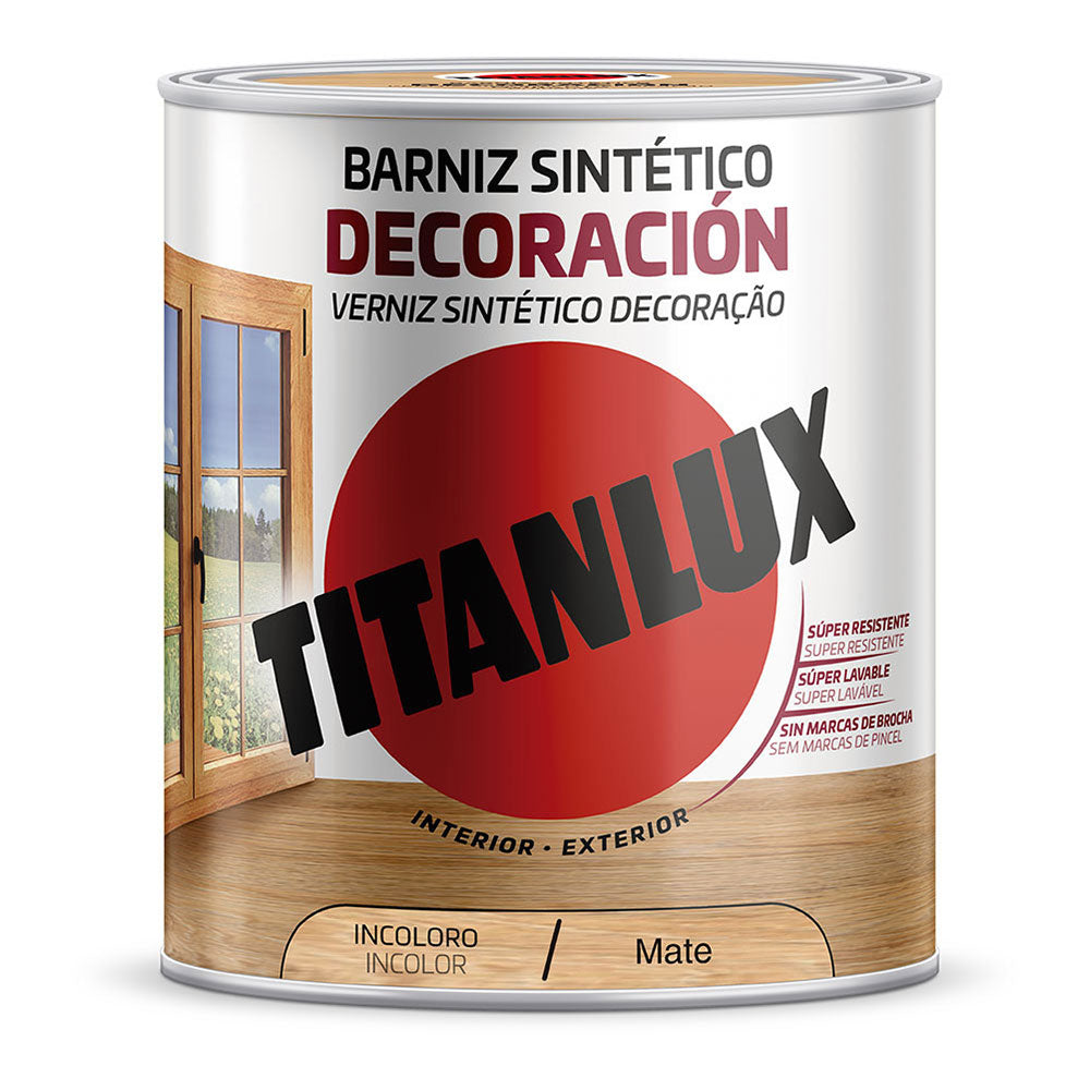 Verniz sintÃ©tico decoraÃ§Ã£o mate 4l titanlux m12100004_0