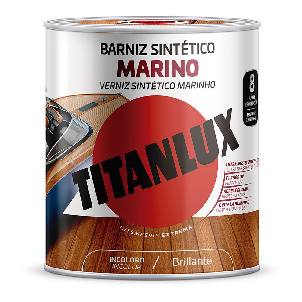 Verniz sintÃ©tico marinho brilhante incolor 4l titanlux m13100004_0