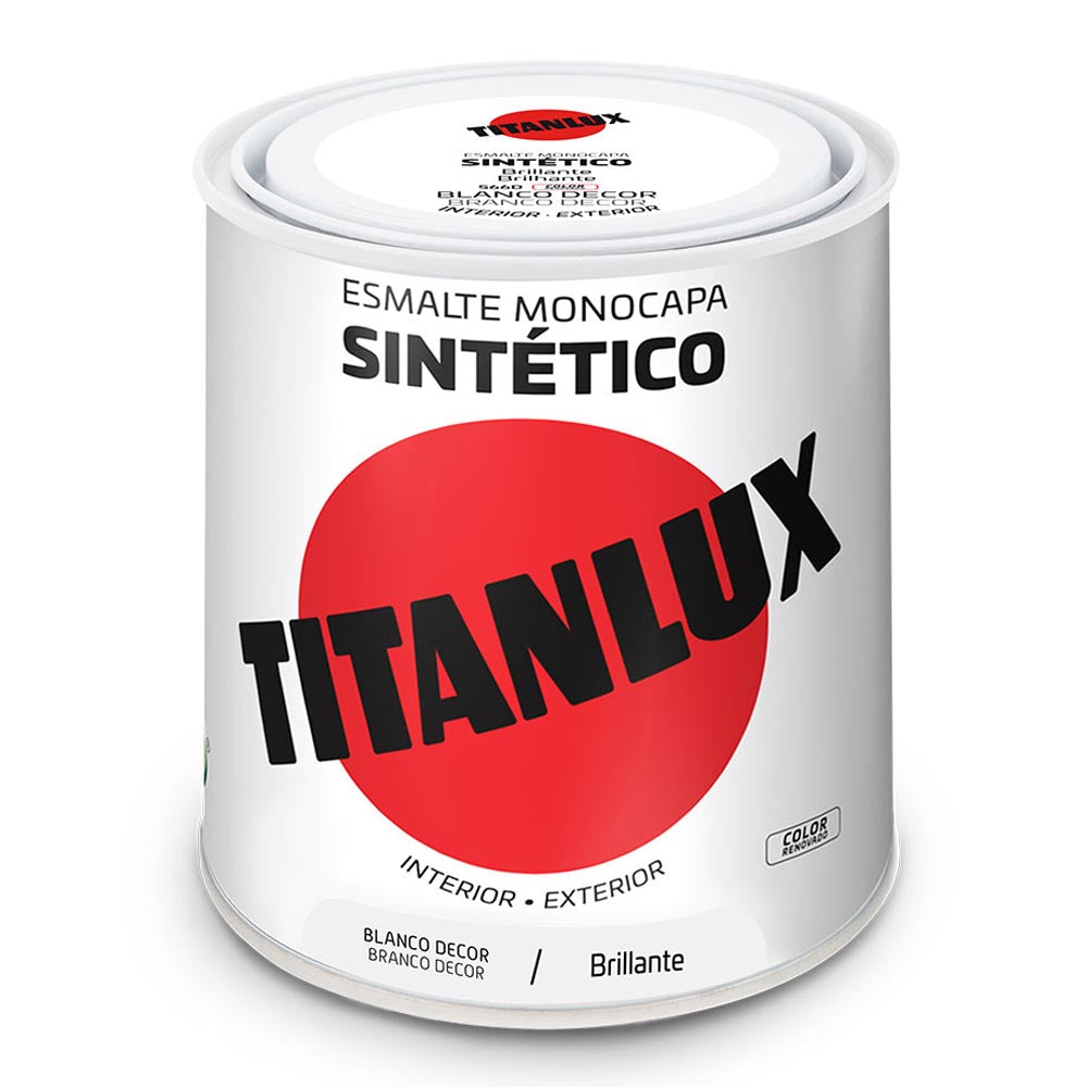 Esmalte sintÃ©tico monocamada decoraÃ§Ã£o brilhante branco 250ml titanlux 5809018_0