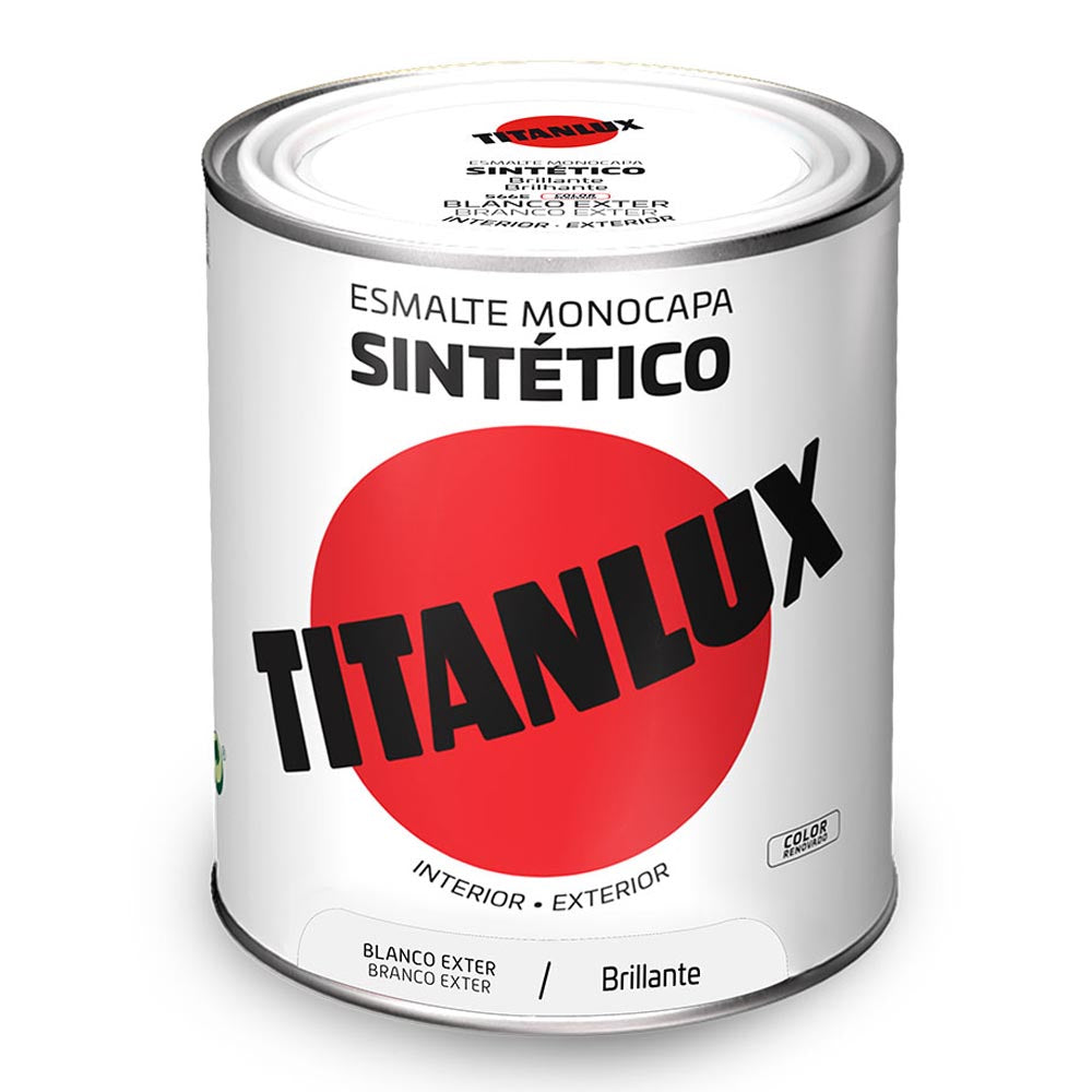 Esmalte sintÃ©tico monocamada brilhante branco exterior 750ml titanlux 5809022_0