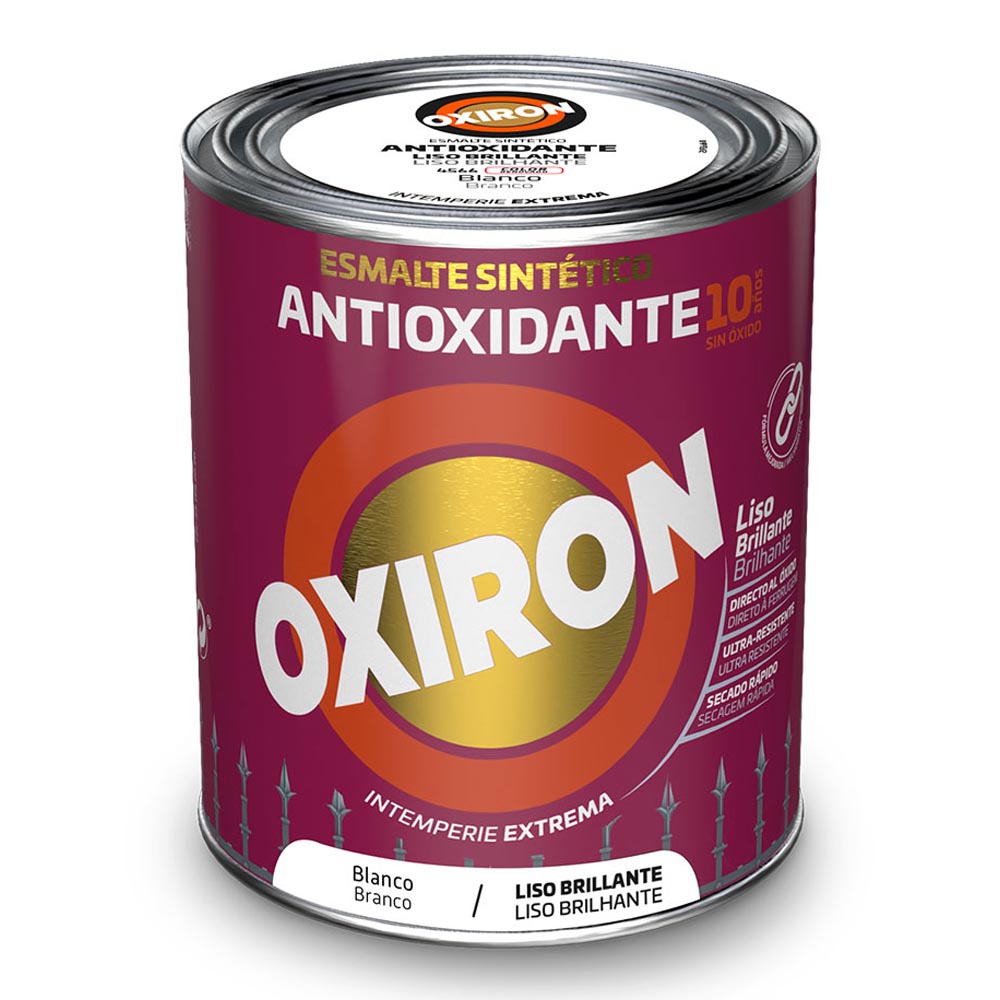 Esmalte sintÃ©tico metÃ¡lico antioxidante oxiron liso brilhante branco 750ml titan 5809078_0