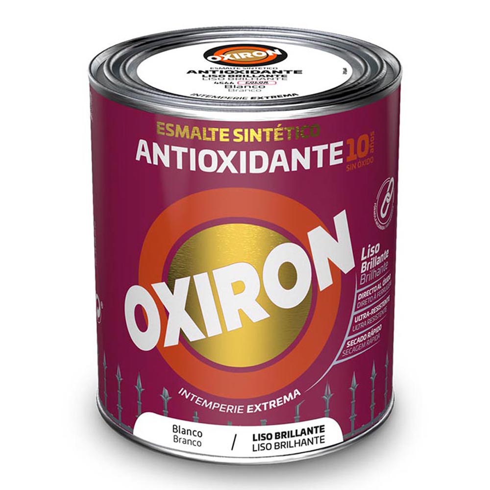 Esmalte sintÃ©tico metÃ¡lico antioxidante oxiron liso brilhante branco 250ml titan 5809077_0