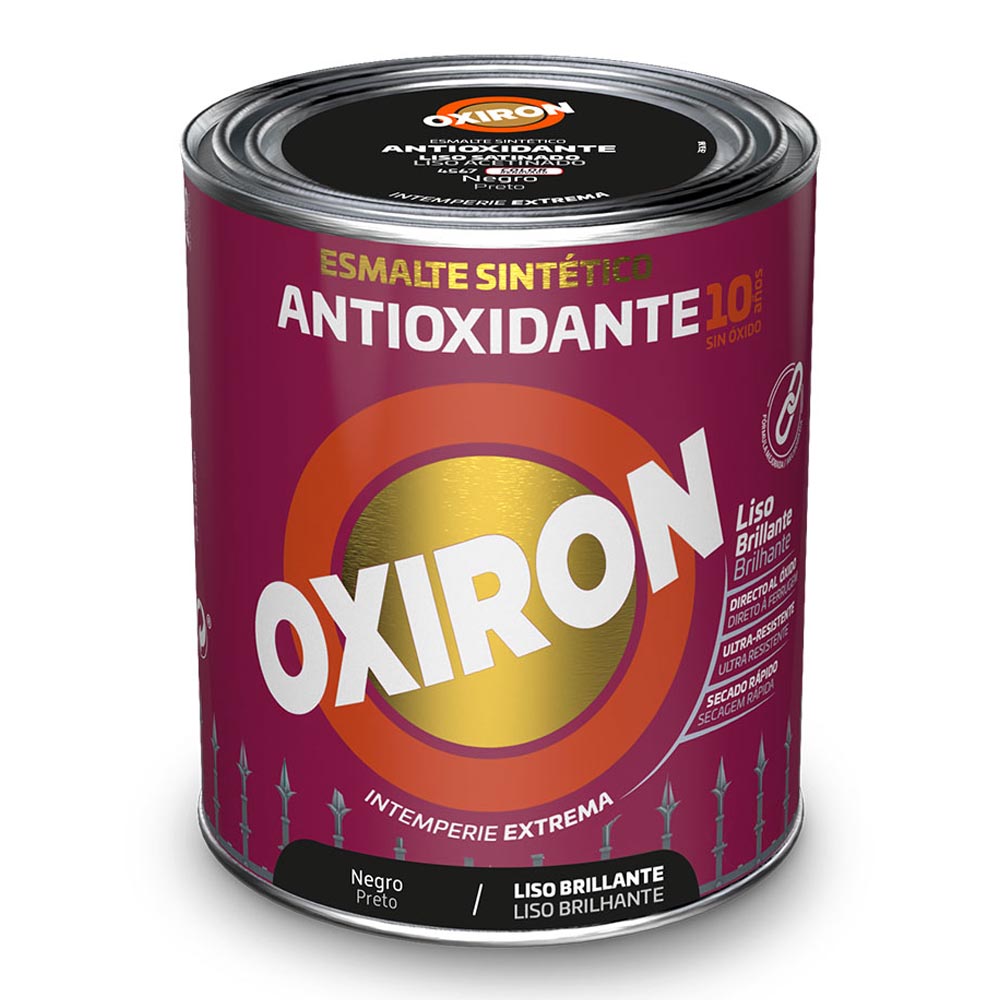 Esmalte sintÃ©tico metÃ¡lico antioxidante oxiron liso brilhante preto 250ml titan 5809080_0
