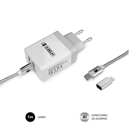 SUBBLIM SUBCHG-3WPD10 cargador de dispositivo móvil Universal Plata, Blanco Corriente alterna Carga rápida Interior_3