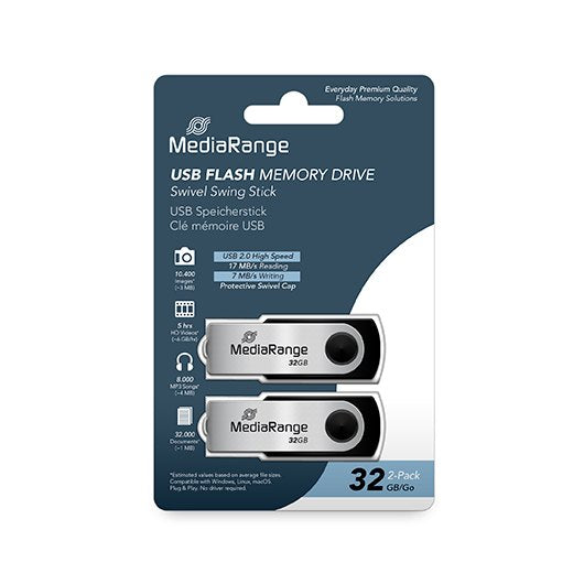 PENDRIVE 32GB USB 2.0 MEDIARANGE 2 PACK_0