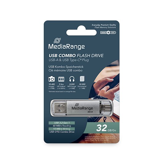 USB Stick MEDIARANGE 64 GB / Preto / 1786099_0