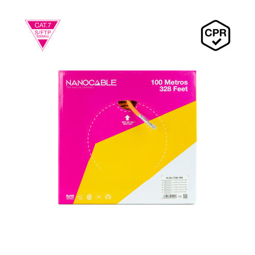 Nanocable Cable de Red CAT.7 LSZH SFTP PIMF AWG23, Naranja, 100 m_2
