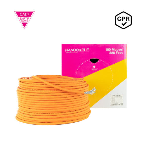 Nanocable Cable de Red CAT.7 LSZH SFTP PIMF AWG23, Naranja, 100 m_3