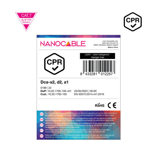 Nanocable Cable de Red CAT.7 LSZH SFTP PIMF AWG23, Naranja, 100 m_5