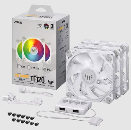 TUF Gaming TF120 ARGB-GehÃ¤uselÃ¼fter White Edition 3IN1_2