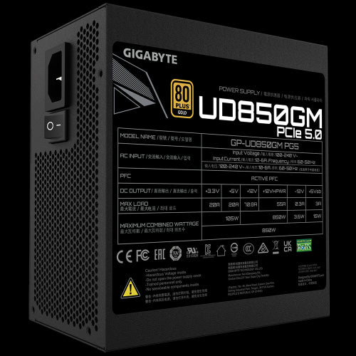 GIGABYTE GP-UD850GM PG5 unidad de fuente de alimentación 850 W 20+4 pin ATX ATX Negro_4
