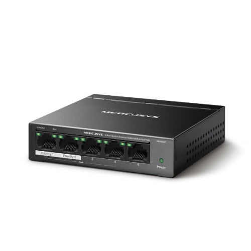 Mercusys MS105GP switch Gigabit Ethernet (10/100/1000) Energía sobre Ethernet (PoE) Negro_2