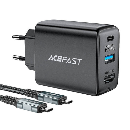 Wall Charger Acefast A17, 65W GaN + kabel USB-C (black)_0