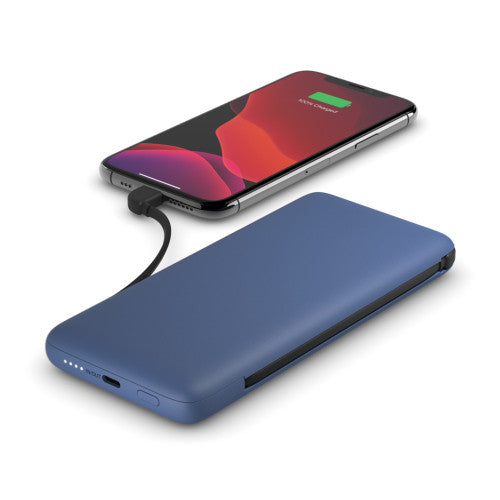 POWERBANK 10K 23W PD USB-C IN/OUT E LIGHTNING OUT CAVI INCLUSI - BLU_2