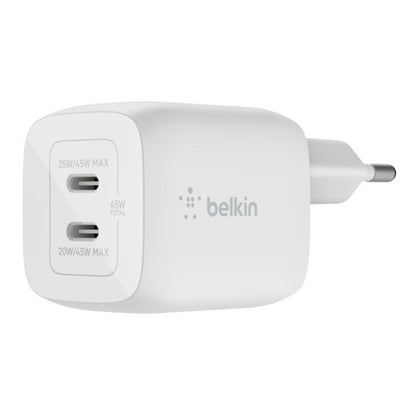 CARICABATTERIA DA PARETE DOPPIO GAN USB-C PPS 45W - BIANCO_0