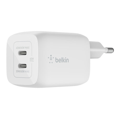 CARICABATTERIE 65W PPS DUAL USB-C GAN UNIVERSALE - BIANCO_0