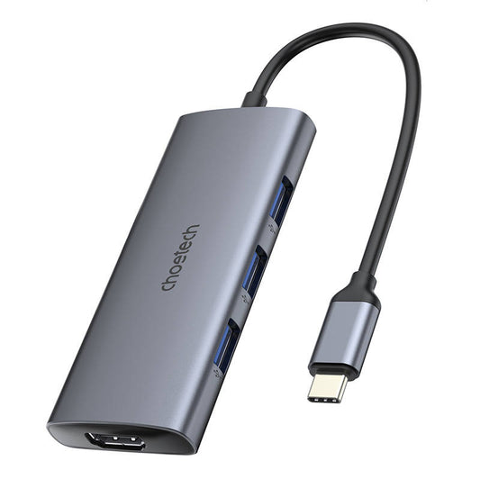 Adapter 7w1 Choetech HUB-M19 USB-C (silver)_0