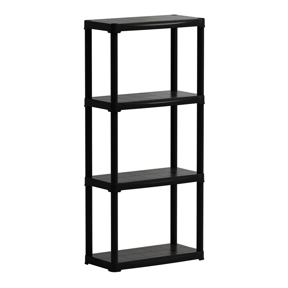 Estante de polipropileno, linha tempo, 4 prateleiras, preta, 60 x 30 x 133 cm_0