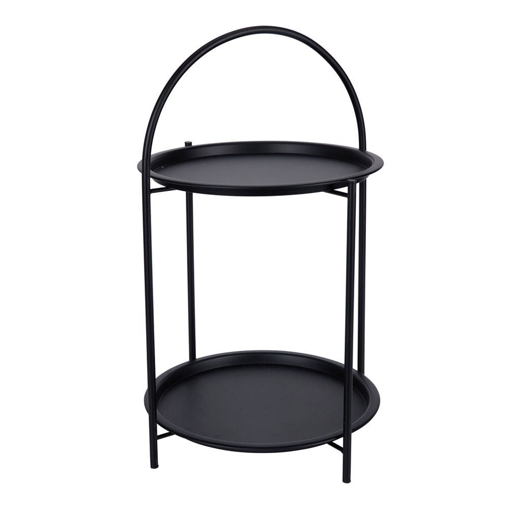 Mesa auxiliar metal preto Ã¸40 x 66 cm_0