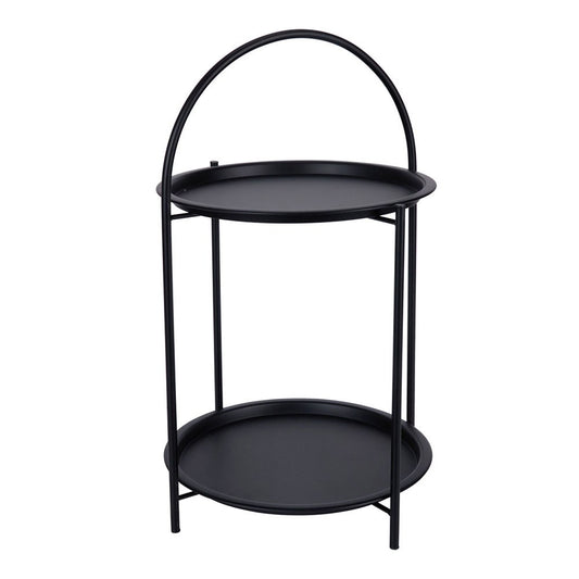 Mesa auxiliar metal preto Ã¸40 x 66 cm_0