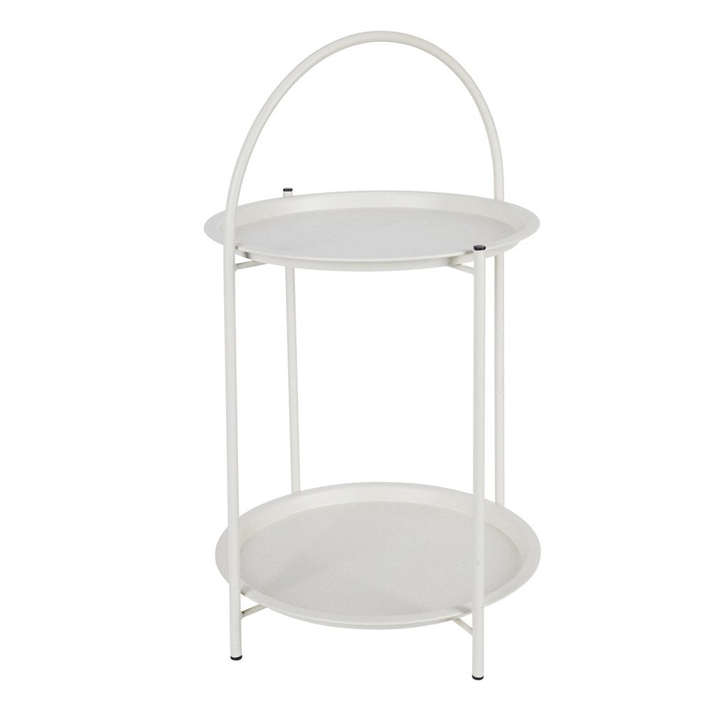 Mesa auxiliar de metal branco Ã¸40 x 66 cm_0