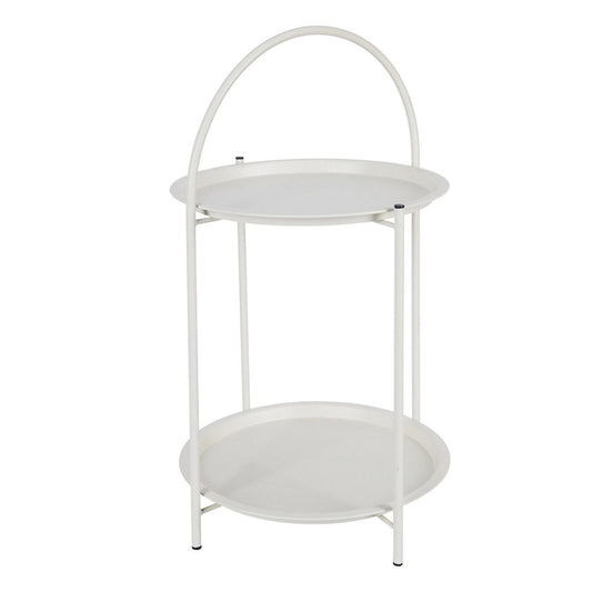 Mesa auxiliar de metal branco Ã¸40 x 66 cm_0
