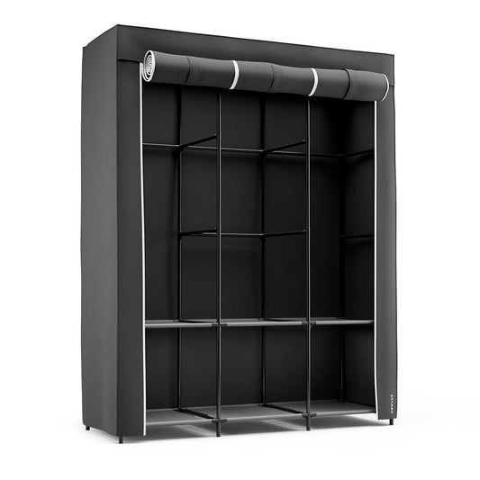 ArmÃ¡rio de tecido canvas v130 preto 130 x 45 x 167 cm_0