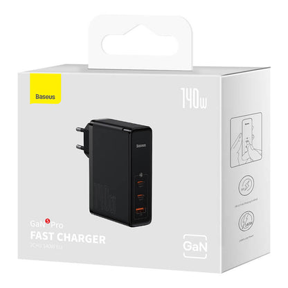 Wall charger Baseus GaN5 Pro 2xUSB-C + USB, 140W (black)_9