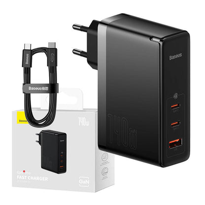 Wall charger Baseus GaN5 Pro 2xUSB-C + USB, 140W (black)_1