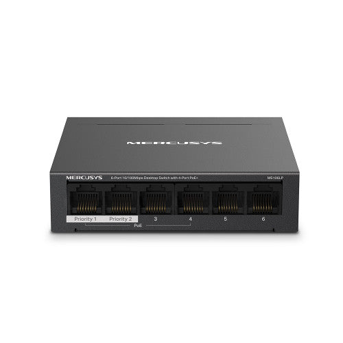 Mercusys MS106LP switch Gestionado Fast Ethernet (10/100) EnergÃ­a sobre Ethernet (PoE) Negro_0