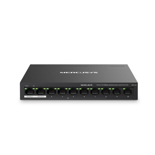 Mercusys MS110P switch Gestionado Fast Ethernet (10/100) Energía sobre Ethernet (PoE) Negro_0