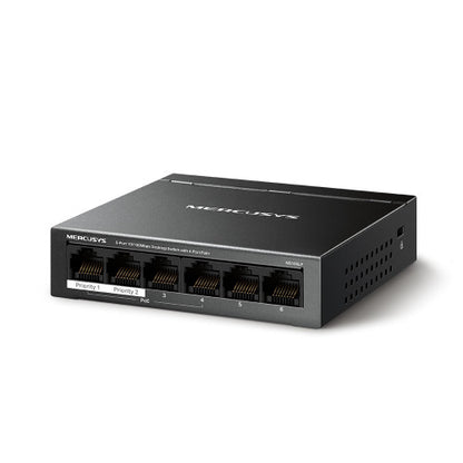 Mercusys MS106LP switch Gestionado Fast Ethernet (10/100) EnergÃ­a sobre Ethernet (PoE) Negro_1