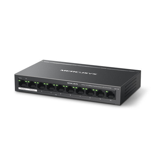 Mercusys MS110P switch Gestionado Fast Ethernet (10/100) Energía sobre Ethernet (PoE) Negro_1