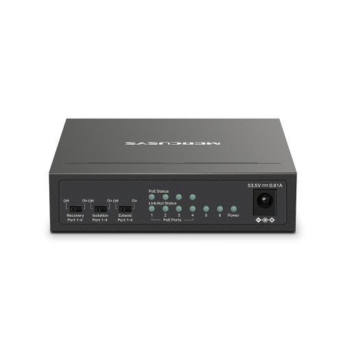Mercusys MS106LP switch Gestionado Fast Ethernet (10/100) EnergÃ­a sobre Ethernet (PoE) Negro_2